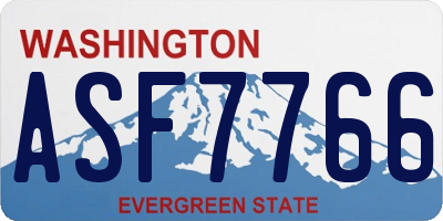 WA license plate ASF7766