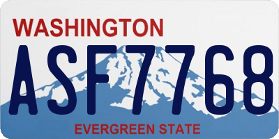 WA license plate ASF7768