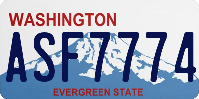 WA license plate ASF7774