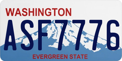 WA license plate ASF7776