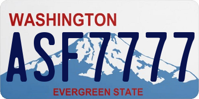 WA license plate ASF7777