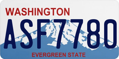 WA license plate ASF7780