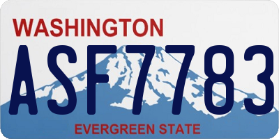 WA license plate ASF7783
