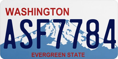 WA license plate ASF7784