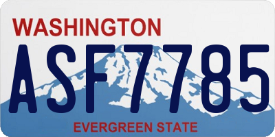 WA license plate ASF7785