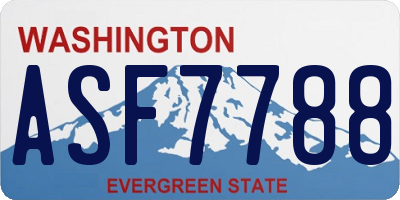 WA license plate ASF7788