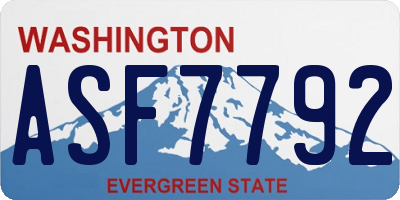 WA license plate ASF7792