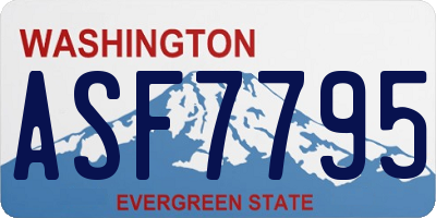 WA license plate ASF7795