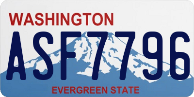 WA license plate ASF7796