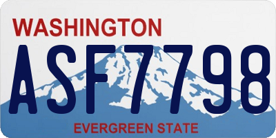 WA license plate ASF7798