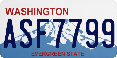 WA license plate ASF7799