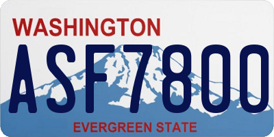 WA license plate ASF7800