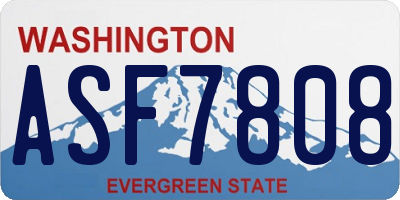 WA license plate ASF7808