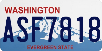 WA license plate ASF7818