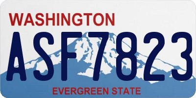 WA license plate ASF7823