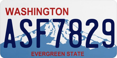 WA license plate ASF7829