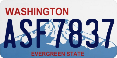 WA license plate ASF7837