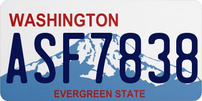 WA license plate ASF7838