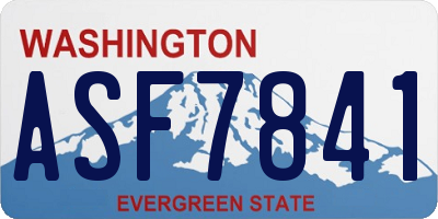 WA license plate ASF7841