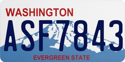 WA license plate ASF7843