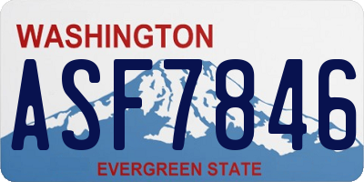 WA license plate ASF7846