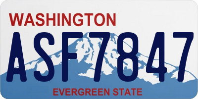 WA license plate ASF7847