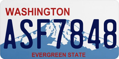 WA license plate ASF7848