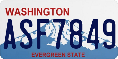 WA license plate ASF7849