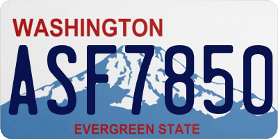WA license plate ASF7850