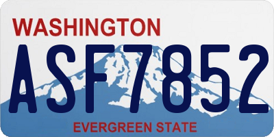 WA license plate ASF7852