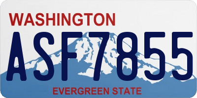 WA license plate ASF7855