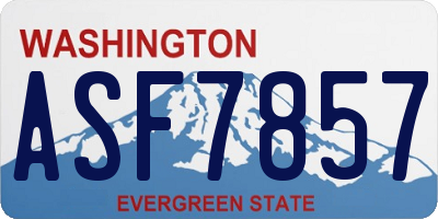 WA license plate ASF7857