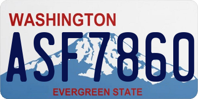 WA license plate ASF7860