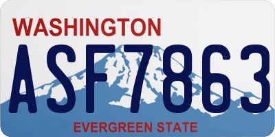 WA license plate ASF7863