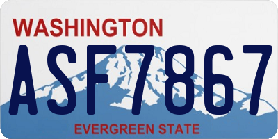 WA license plate ASF7867