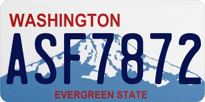 WA license plate ASF7872