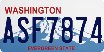 WA license plate ASF7874