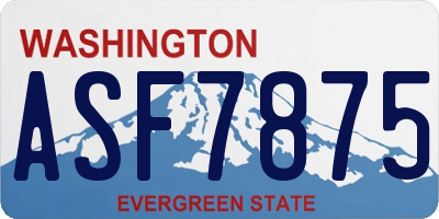 WA license plate ASF7875