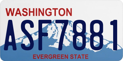 WA license plate ASF7881