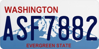 WA license plate ASF7882