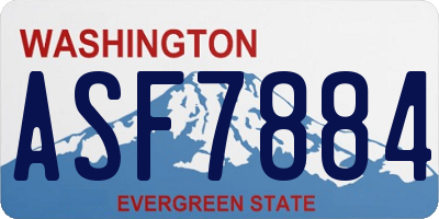WA license plate ASF7884