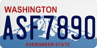WA license plate ASF7890