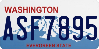 WA license plate ASF7895