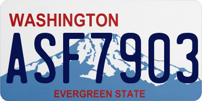 WA license plate ASF7903