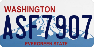 WA license plate ASF7907