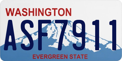 WA license plate ASF7911