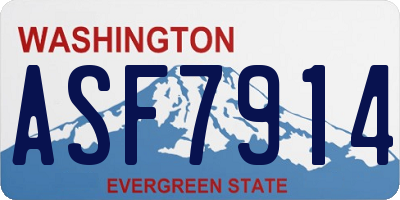 WA license plate ASF7914