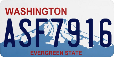 WA license plate ASF7916