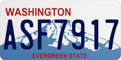 WA license plate ASF7917