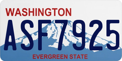 WA license plate ASF7925